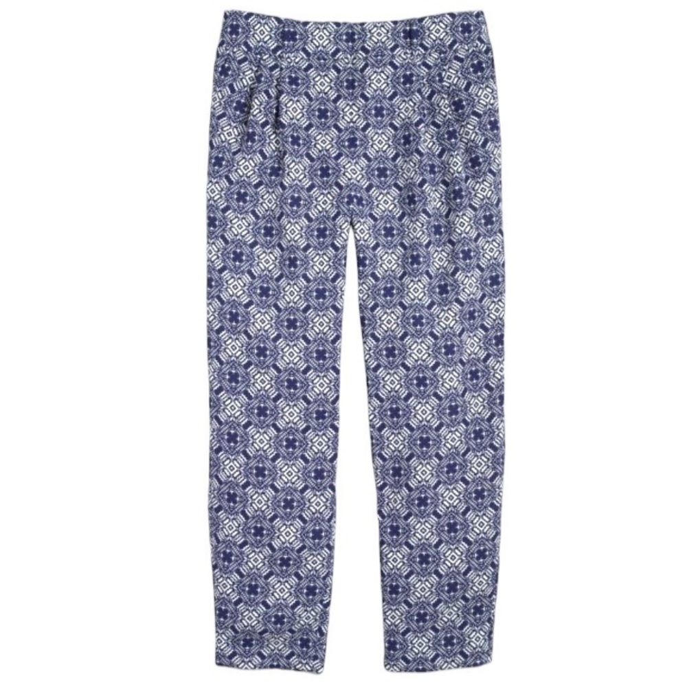 J CREW Tile Medallion Drapey Cropped Ankle Pants size 4